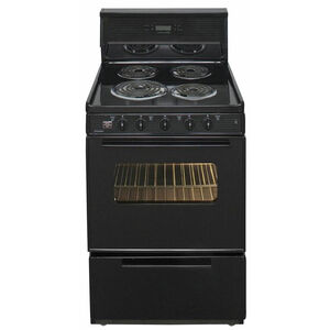 Premier 24 in. 2.9 cu. ft. Oven Freestanding Electric Range with 4 Coil Burners - Black, , hires