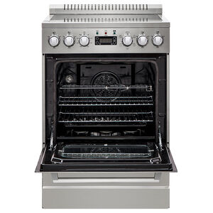 Avanti ELITE Series 24 in. 2.3 cu. ft. Oven Freestanding Electric Range with 4 Smoothtop Burners - Stainless Steel, , hires