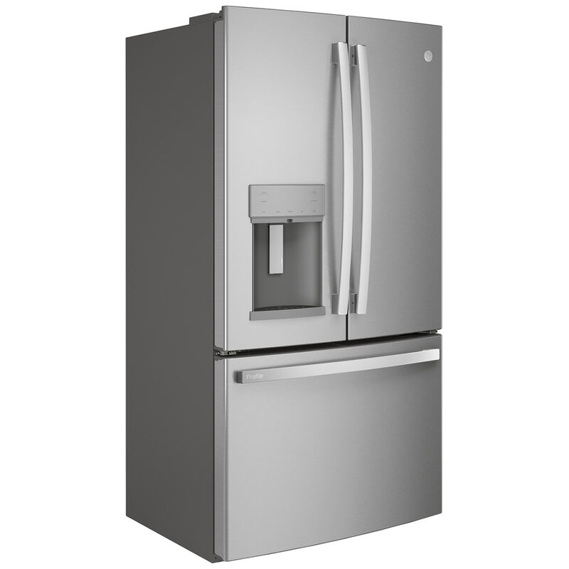 GE Profile 36 in. 27.7 cu. ft. French Door Refrigerator with External Ice & Water Dispenser - Stainless Steel, Stainless Steel, hires