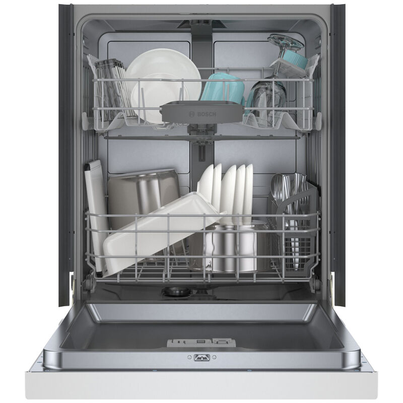 Bosch 100 Series 24 in. Smart Built-In Dishwasher with Front Control, 50 dBA Sound Level, 14 Place Settings, 8 Wash Cycles & Sanitize Cycle - White, , hires