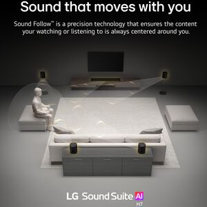 LG Sound Suite 5.1.3 Channel Dolby Atmos Smart Sound Bar with Bluetooth - Black, , hires