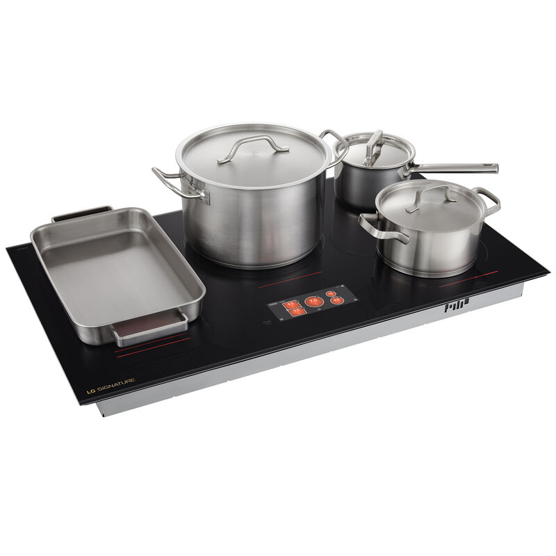 LG Signature 36 in. 5-Burner Smart Induction Cooktop with Simmer Burner & Power Burner - Black, , hires