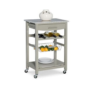 Cullen Kitchen Cart with Granite Top-Gray, , hires