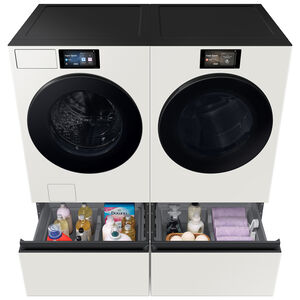 Samsung Bespoke 27 in. Wide Laundry Pedestal with Storage Drawer - Ivory, , hires