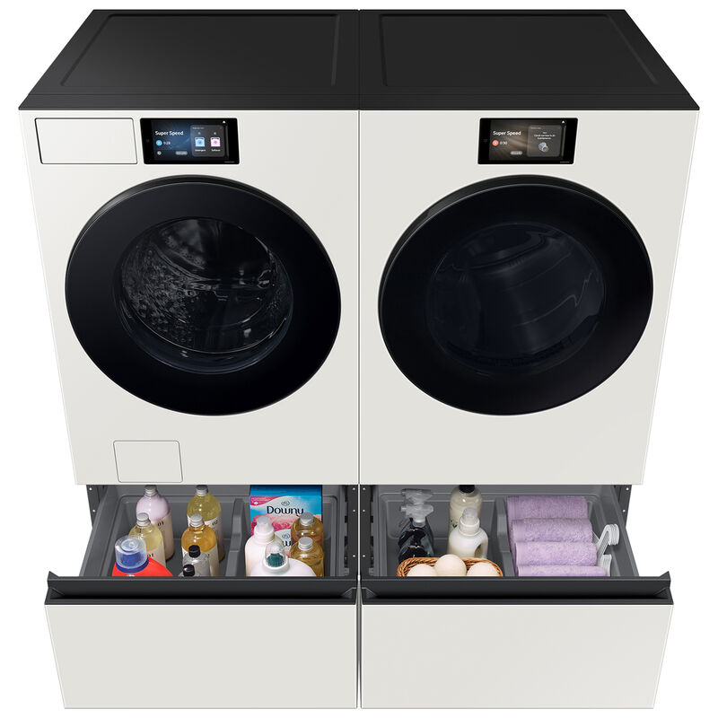 Samsung Bespoke 27 in. Wide Laundry Pedestal with Storage Drawer - Ivory, , hires