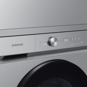 Samsung Bespoke 5.3 cu. ft. Smart Stackable Front Load Washer with Super Speed Wash & AI Smart Dial - Silver Steel, Silver Steel, hires