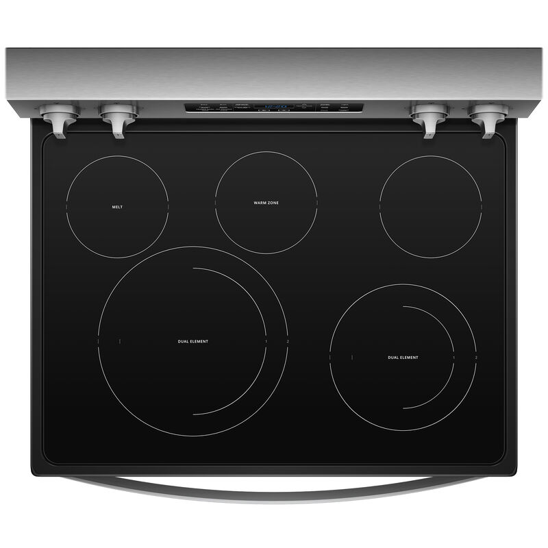 Whirlpool 30 in. 6.4 cu. ft. Convection Oven Freestanding Electric Range  with 5 Smoothtop Burners - Stainless Steel | P.C. Richard u0026 Son