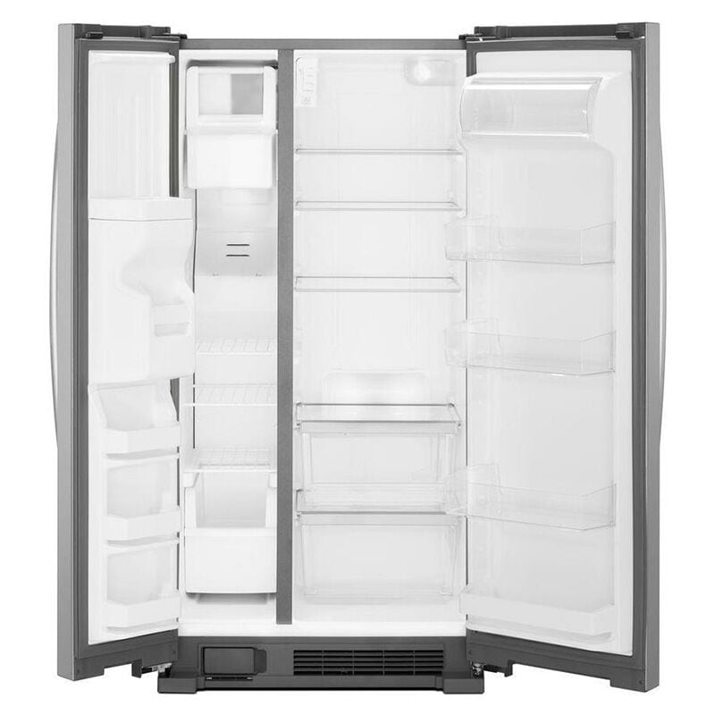 Whirlpool 33 in. 21.4 cu. ft. Side by Side Refrigerator with Ice & Water Dispenser - Monochromatic Stainless Steel, Monochromatic Stainless Steel, hires