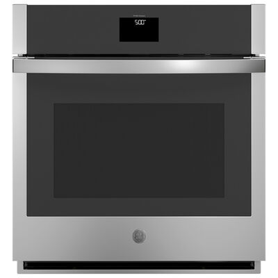 GE 27 in. 4.3 cu. ft. Electric Smart Wall Oven with True European Convection & Self Clean - Stainless Steel | JKS5000SVSS