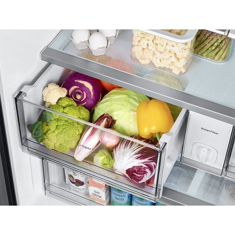 Samsung Bespoke 36 in. 24 cu. ft. Smart Counter Depth French Door Refrigerator with Internal Water AutoFill Pitcher - Stainless Steel, Stainless Steel, hires