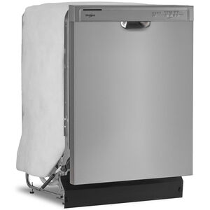 Whirlpool 24 in. Front Control Dishwasher with 57 dBa Sound Level & Pocket - Stainless Steel, Stainless Steel, hires