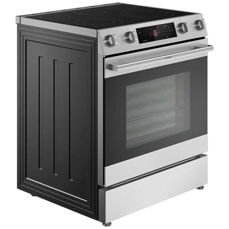 Bosch 300 Series 30 in. 5.8 cu. ft. Air-Fry Standard Convection Slide-In Electric Range with Smoothtop Burners - Stainless Steel, , hires