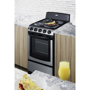Summit 20 in. 2.3 cu. ft. Electric Range with Coil Burners - Stainless Steel, , hires