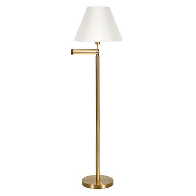 Hudson & Canal Moby Swing Arm Brass Floor Lamp with Empire Shade | FL0363