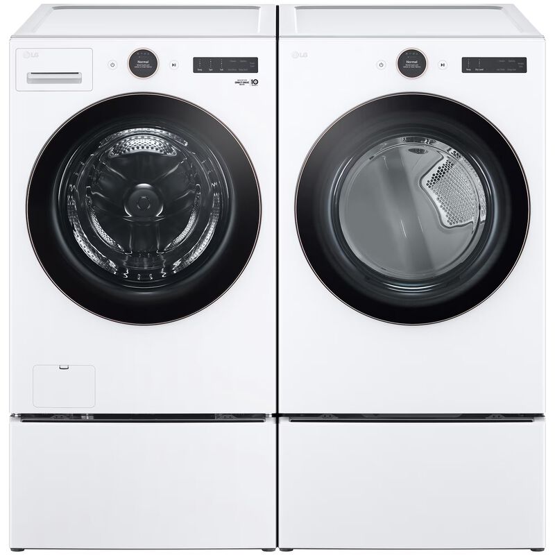 LG 27 in. 7.4 cu. ft. Smart Stackable Gas Dryer with AI Sensor Dry, TurboSteam, Sanitize & Steam Cycle - White, White, hires