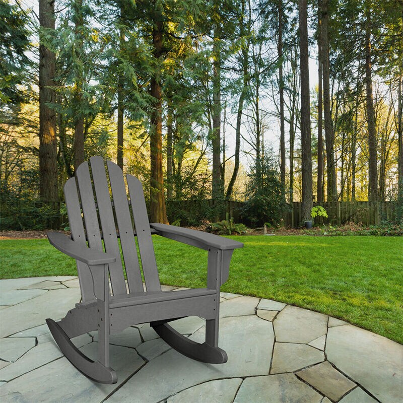 Gray adirondack rocking hot sale chair