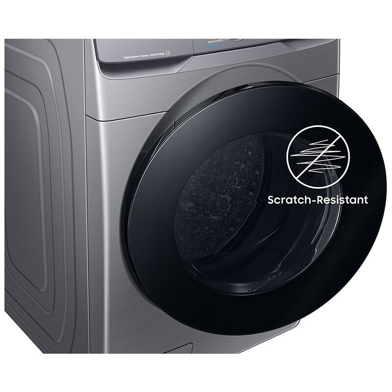 Samsung 27 in. 4.5 cu. ft. Smart Stackable Front Load Washer with Super Speed Wash, Sanitize & Steam Wash Cycle - Platinum, Platinum, hires