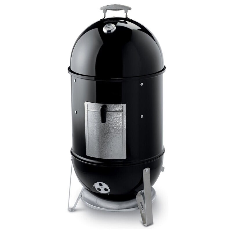 Weber Smokey Mountain 18 in. 2-Rack Charcoal Smoker with Built-In Thermometer - Black, , hires