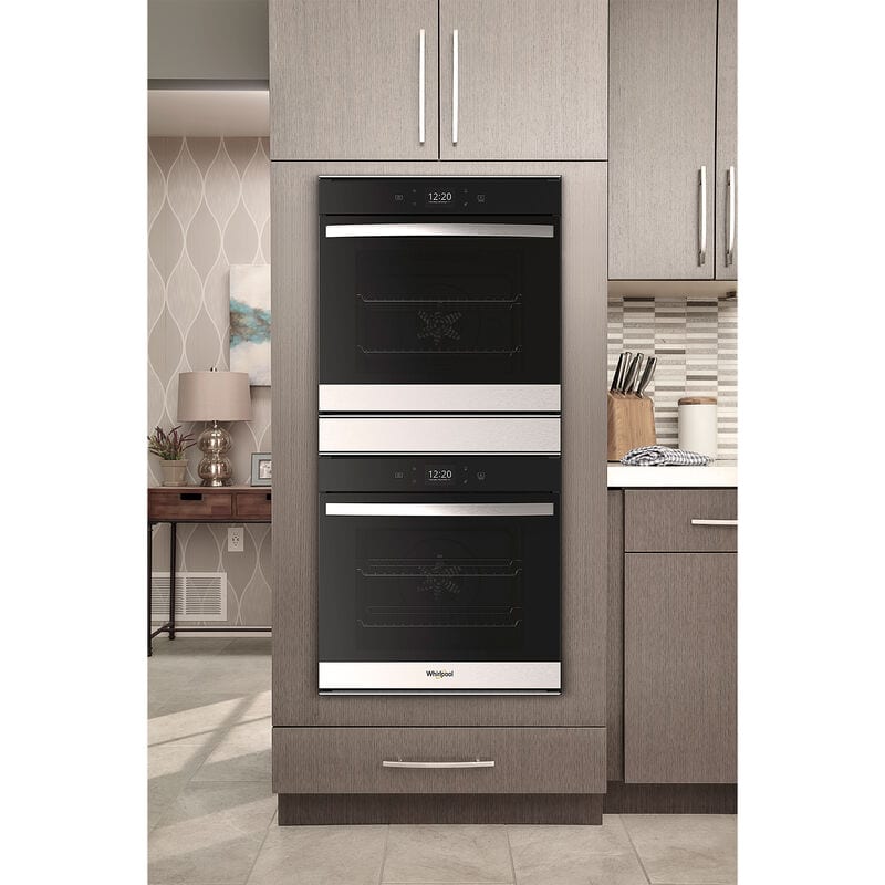 Whirlpool 24 in. 5.8 cu. ft. Smart Front Control Electric Double Wall Oven with True European Convection - Fingerprint Resistant Stainless, Fingerprint Resistant Stainless, hires