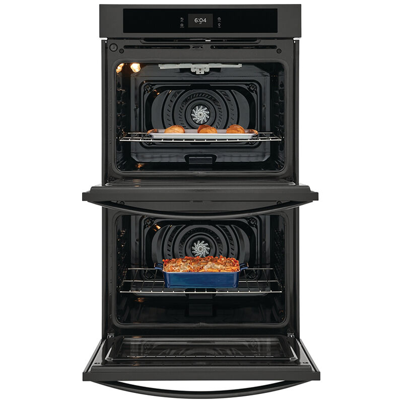 Frigidaire 30 in. 10.6 cu. ft. Top Control Electric Double Wall Oven with Standard Convection - Black, Black, hires
