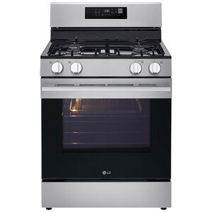 LG 30 in. 6.3 cu. ft. Smart Air-Fry True European Convection Gas Range with 4 Sealed Burners - Stainless Steel, , hires