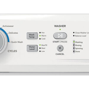 Frigidaire 27 in. Laundry Center with 3.9 cu. ft. Washer with 11 Wash Programs & 5.5 cu. ft. Gas Dryer & 10 Dryer Programs - White, , hires