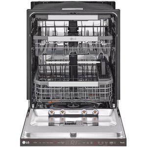 LG 24 in. Top Control Smart Dishwasher with 42 dBa Sound Level, 3rd-Rack, Dynamic Heat Dry & Pocket - PrintProof Black Stainless Steel, PrintProof Black Stainless Steel, hires