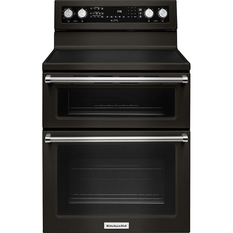 KitchenAid 30 in. 6.7 cu. ft. Convection Double Oven Freestanding Dual Fuel  Range with 5 Sealed Burners & Griddle - Stainless Steel