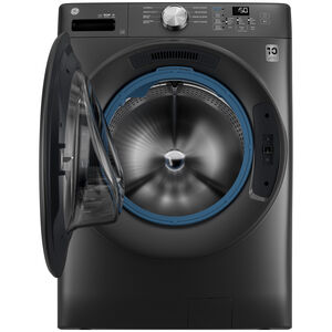 GE 28 in. 4.6 cu. ft. Smart Stackable Front Load Washer with Sanitize with Oxi - Carbon Graphite, , hires