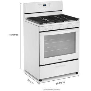 Whirlpool 30 in. 5.1 cu. ft. Gas Range with 5 Sealed Burners - White, White, hires