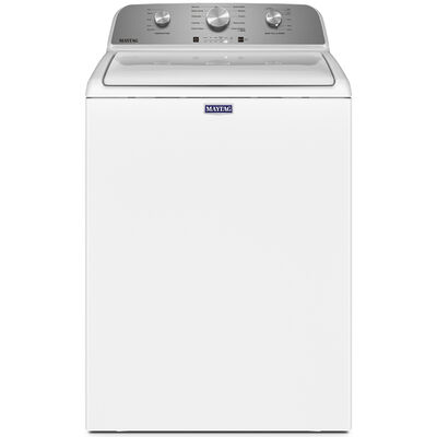 Maytag 27.75 in. 4.5 cu. ft. Top Load Washer with Agitator & Deep Fill Option - White | MVW4505MW