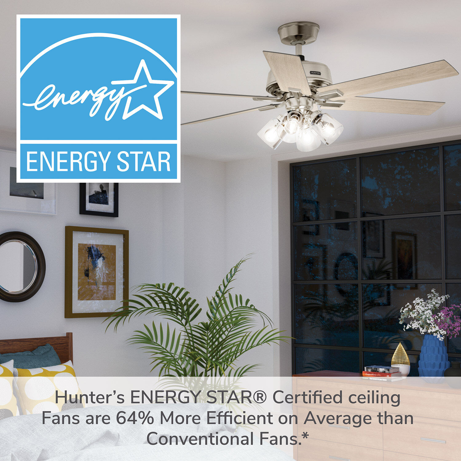 Hunter 52 in. Fonthill Energy Star HunterExpress Ceiling Fan with