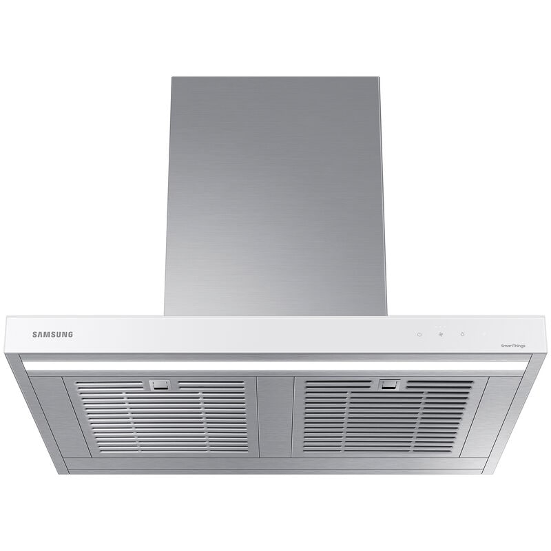 Samsung 30 in. Smart Convertible Chimney Style Range Hood with 630 CFM, 4 Fan Speeds & 1 LED Light - White, , hires
