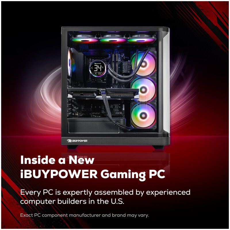 iBUYPOWER Trace Gaming Desktop with AMD Ryzen 7 9800X3D, 4.7 GHz, 8-Core CPU, AMD Radeon RX 9070 XT, 16GB VRAM GPU, 32 GB RAM, 2 TB SSD & Windows 11 Home - Black, , hires