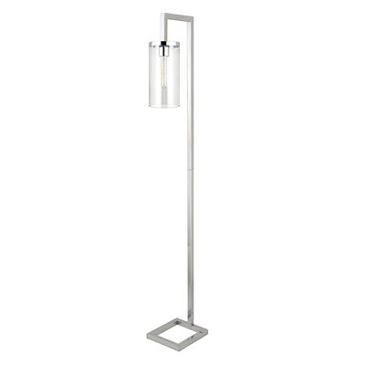 Hudson & Canal "Malva Polished Nickel Floor Lamp with Clear Glass Shade" | FL0417