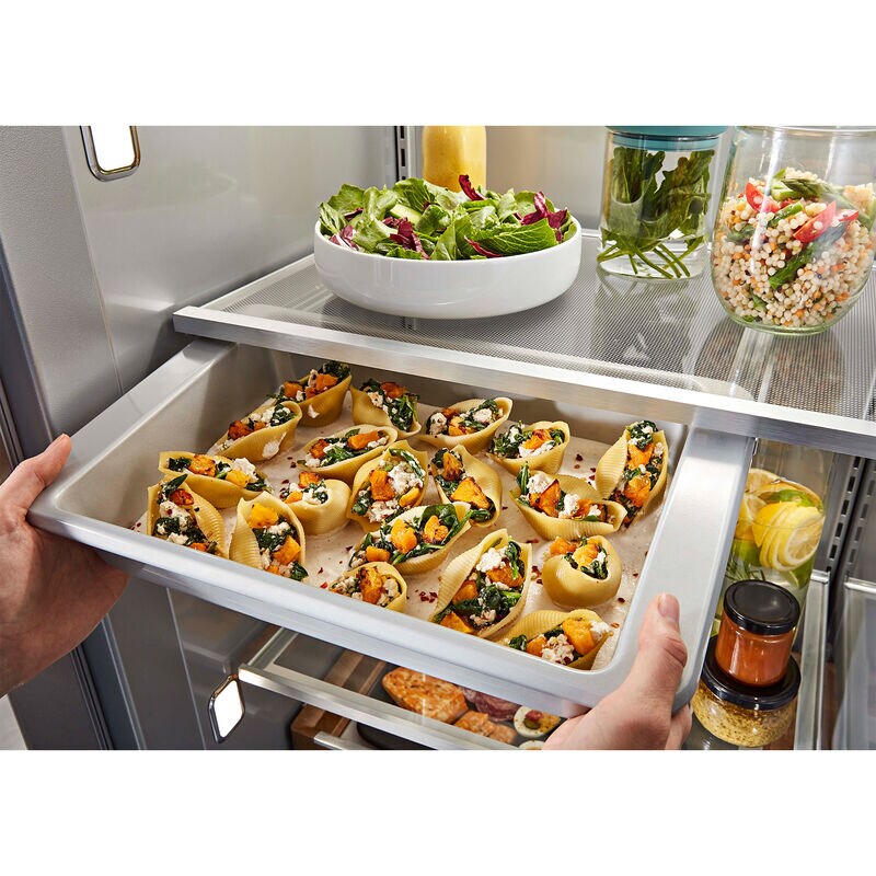 KitchenAid 48 in. 29.4 cu. ft. Built-In Counter Depth Side by Side Refrigerator with Ice & Water Dispenser - Black Stainless Steel with PrintShield Finish, Black Stainless Steel with PrintShield Finish, hires