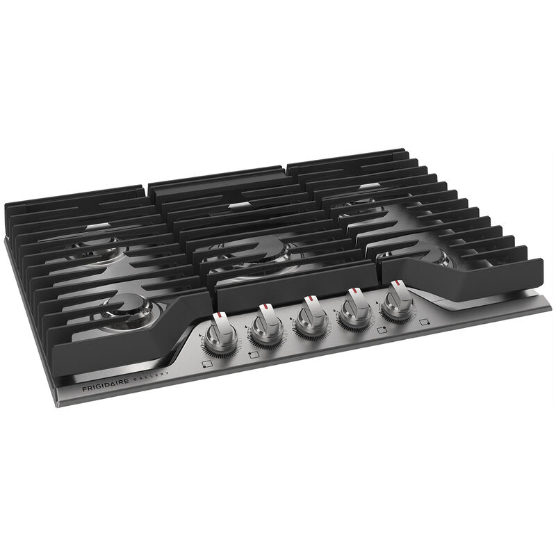 Frigidaire Gallery 30 in. 5-Burner Natural Gas Cooktop with Simmer Burner & Power Burner - Stainless Steel, Stainless Steel, hires