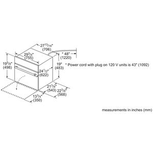 Bosch 800 Series 30 in. 1.6 cu. ft. 1000W Built-In Microwave with Convection & Sensor Cooking - Stainless Steel, , hires