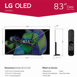 LG - 83" Class C3 Series OLED evo 4K UHD Smart WebOS TV, , hires