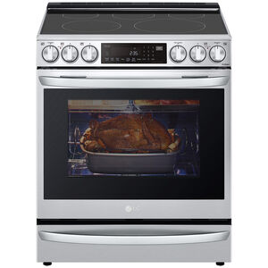 LG InstaView 30 in. 6.3 cu. ft. Smart Air Fry True European Convection Slide-In Electric Range with Radiant Burners - Stainless Steel, Stainless Steel, hires