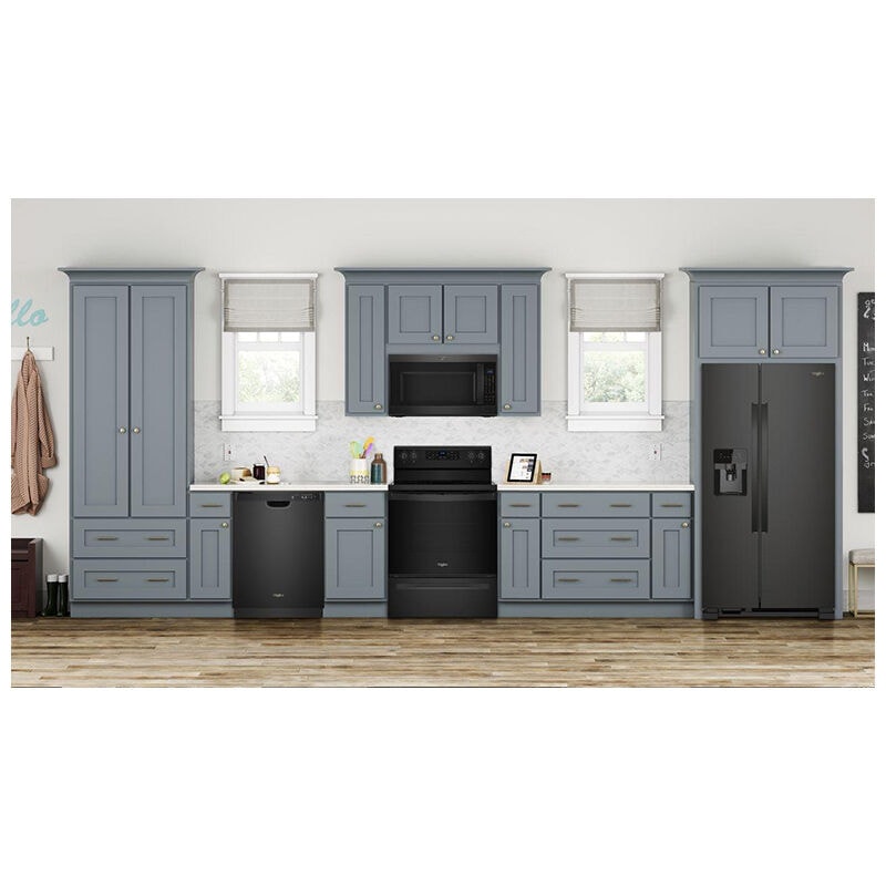 Whirlpool 33 in. 21.4 cu. ft. Side by Side Refrigerator with Ice & Water Dispenser - Black, Black, hires