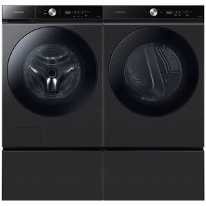 Samsung Bespoke 27 in. 5.3 cu. ft. Smart Stackable Front Load Washer with Super Speed Wash & AI Smart Dial - Brushed Black, Brushed Black, hires