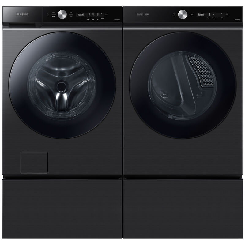 Samsung Bespoke 27 in. 5.3 cu. ft. Smart Stackable Front Load Washer with Super Speed Wash & AI Smart Dial - Brushed Black, Brushed Black, hires