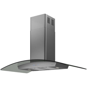 Zephyr 36 in. Convertible Chimney Style Range Hood with 600 CFM, 5 Fan Speeds & 2 LED Lights - Black Stainless, , hires