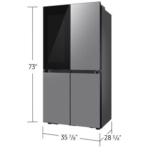 Samsung Bespoke 36 in. 22.5 cu. ft. Smart Counter Depth 4-Door Flex French Door Refrigerator with Beverage Center & Internal Water Dispenser - Fingerprint Resistant Stainless Steel, Fingerprint Resistant Stainless, hires