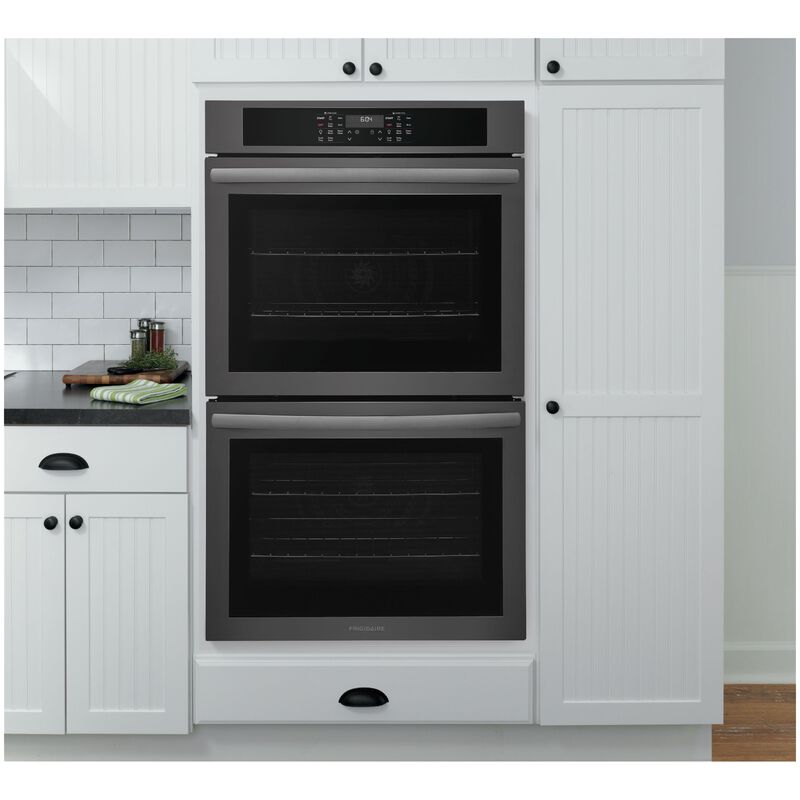 Frigidaire 30 in. 10.6 cu. ft. Top Control Electric Double Wall Oven With Standard Convection - Black Stainless Steel, Black Stainless Steel, hires