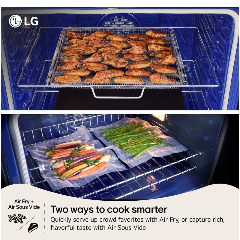 LG 30 in. 6.3 cu. ft. Smart Air Fry True European Convection Slide-In Gas Range with 5 Sealed Burners & Griddle - PrintProof Stainless Steel, , hires