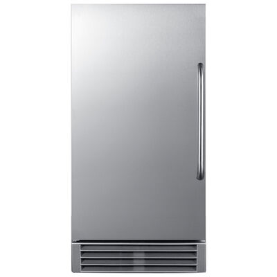 Summit 15 in. Built-In Undercounter Outdoor Commercial-Use Ice Maker with 25 lb. Ice Storage, Auto-Defrost & Digital Control - Stainless Steel | BIM47OS