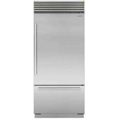 Sub-Zero Classic Series 36 in. Built-In 20.7 cu. ft. Smart Counter Depth Bottom Freezer Refrigerator with Tubular Handles - Stainless Steel | CL3650USTR