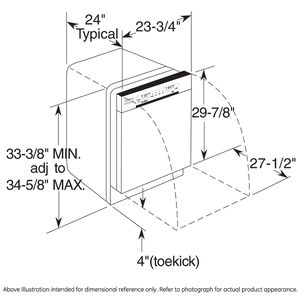GE 24 in. Front Control Flush-Mount Dishwasher with 59 dBa Sound Level, Dry Boost & Pocket Handle - White, White, hires